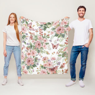 Luxus Bunt Wildblume Blume blauer Schmetterling Fleecedecke