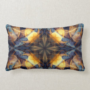 Luxus, buntes Ziermuster, marineblau Lendenkissen