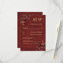 Luxus-Burgund & Goldene Blumen