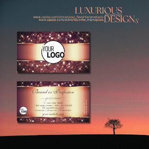 Luxus Burgund Rose Golden Glitzer Stars und Logos Visitenkarte