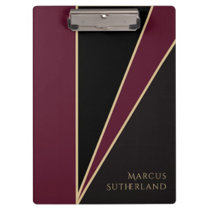 Luxus Burgund Rot Schwarz Gold Elegant Einfach Gla Klemmbrett