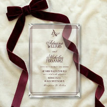 Luxus-Burgunder-Monogramm-Hochzeit