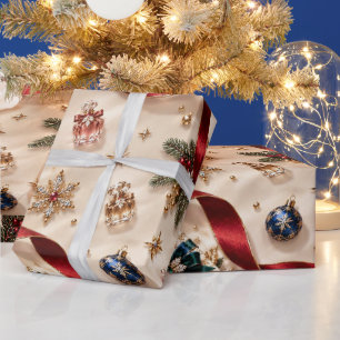 Luxus-Burgunder-Smaragd-Weihnachten Geschenkpapier