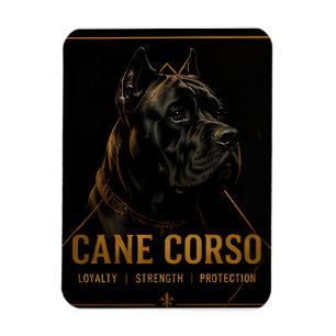 Luxus Cane Corso Schwarz Gold Wachhund Magnet