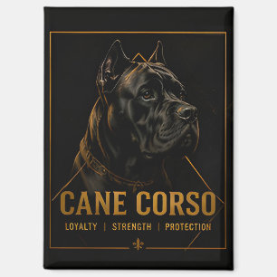 Luxus Cane Corso Schwarz Gold Wachhund Magnet