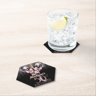 Luxus Champagne 50. Geburtstag Personalisiert Untersetzer