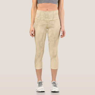 Luxus Champagne Gold Glitzer Marmor Capri Leggings