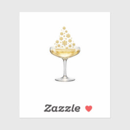 Luxus-Champagner-Glas Gold Glitter-Aufkleber Chris Aufkleber