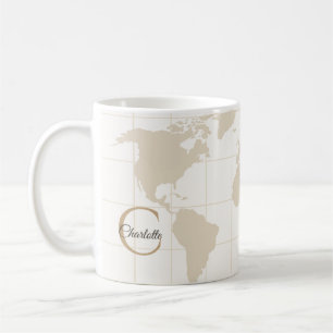 Luxus-Champagner-Gold-Karten-Monogramm-Initiale Kaffeetasse