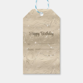 Luxus Champagner Hintergrund Beige Glitzer Geschenkanhänger