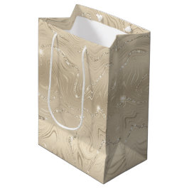 Luxus Champagner Hintergrund Beige Glitzer Mittlere Geschenktüte