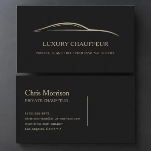 Luxus-Chauffeur Schwarz & Gold Visitenkarte