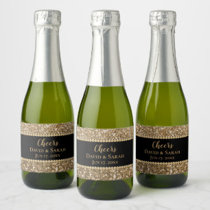 Luxus Cheers Mini Sparkling Wine Gold Glitzer Pea