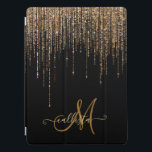 Luxus Chic Black Gold Funkelnd Glitzer Fringe iPad Pro Hülle<br><div class="desc">Dieses glamouröse und luxuriöse Print ist das perfekte Design für die stilvolle und trendige Frau. Es ist mit einem Imitat funkelnd vergoldeten Glitzer Randvorhang mit Imitaten Glitzer Typografie auf einem einfachen schwarzen Hintergrund. Es ist ein elegantes, elegantes, trendiges und modernes Bing-Design mit einem Hollywood-Ambiente! ***WICHTIGE HINWEIS FÜR DESIGN: Für individuelle...</div>