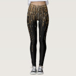 Luxus Chic Black Gold Funkelnd Glitzer Fringe Leggings<br><div class="desc">Dieses glamouröse und luxuriöse Print ist das perfekte Design für die stilvolle und trendige Frau. Es ist mit einem Imitat funkelnd vergoldeten Glitzer Randvorhang mit Imitaten Glitzer Typografie auf einem einfachen schwarzen Hintergrund. Es ist ein elegantes, elegantes, trendiges und modernes Bing-Design mit einem Hollywood-Ambiente! ***WICHTIGE HINWEIS FÜR DESIGN: Für individuelle...</div>