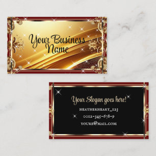 Luxus Chic Black Gold Wein Red Ombre Verziert Visitenkarte