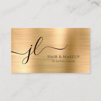 Luxus Chic Gold Monogram Script Visitenkarte