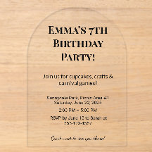 Luxus Clear Acrylic Birthday Party Einladungen