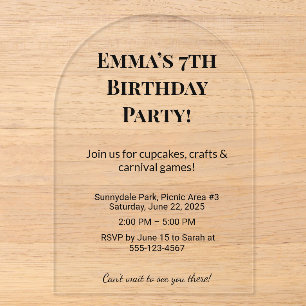 Luxus Clear Acrylic Birthday Party Einladungen