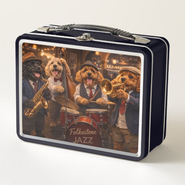 Luxus-Cockapoo-Jazzband  Metall Brotdose (Vorderseite)