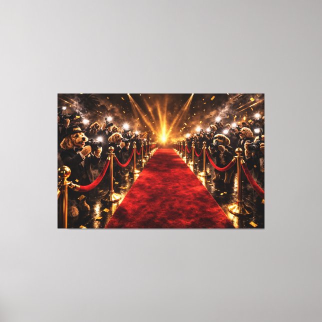 Luxus Cockapoo roter Teppich Leinwand – Promi-Hund (Vorderseite)