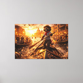 Luxus Cockapoo Venedig Gondel Wandkunst Leinwand