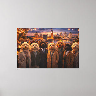 Luxus-Cockapoo-Wandkunst – London Evening Art Leinwanddruck