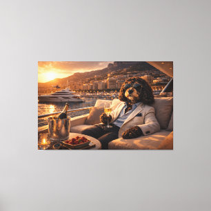 Luxus Cockapoo Wandkunst – Monaco Yacht Lifestyle Leinwanddruck