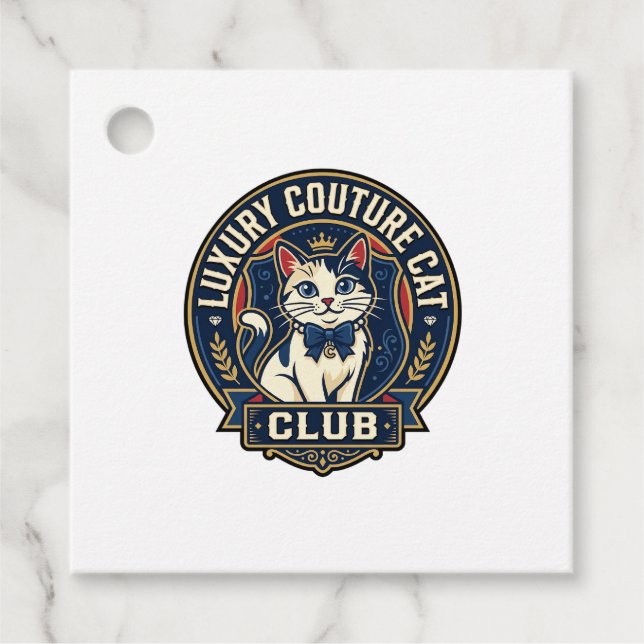 Luxus-Couture-Katze-Katzenmutter-Geschenkidee - Lu Geschenkanhänger (Vorderseite)