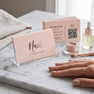 Luxus-Creme- und gedämpfte Gold-Linien-Kunst-Nagel Visitenkarte