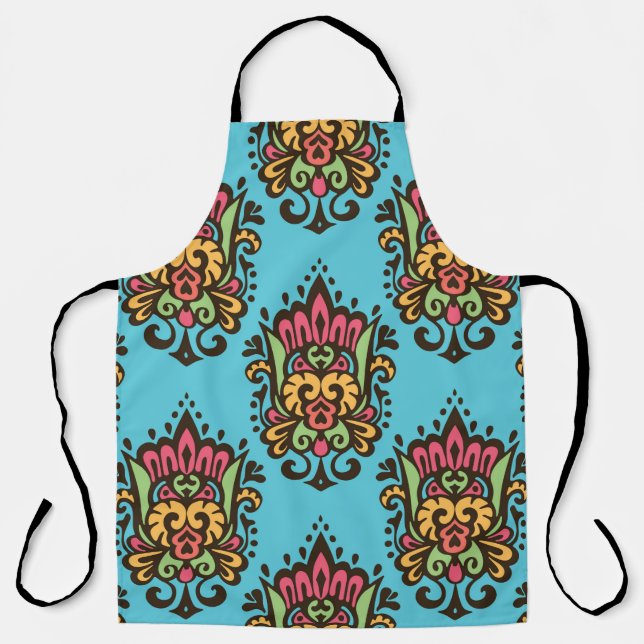 Luxus Damask Blume nahtlos Muster. Floral Vint Schürze (Vorderseite)