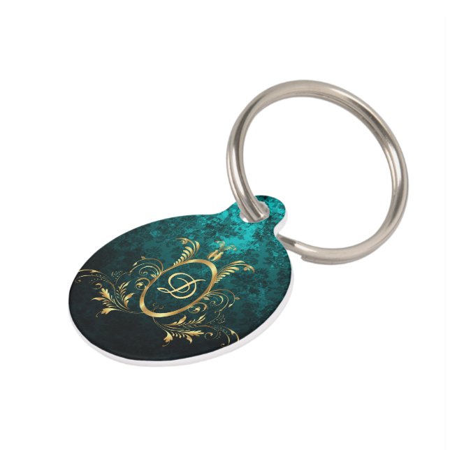 Luxus Damask Goldrahmen Personalisiert Haustiermarke (Seite)