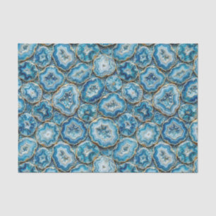 Luxus-Decoupage Ozeanblau + Gold-Achat-Geode Seidenpapier