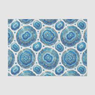 Luxus-Decoupage Ozeanblau + Gold-Achat-Geode Seidenpapier
