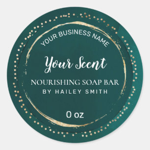 Luxus Design Aquamarine Green Soap Bar Labels Runder Aufkleber