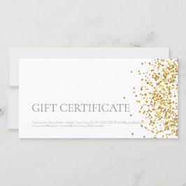 Luxus Design Geschenkgutschein Gold Sparkle Weiß Dankeskarte
