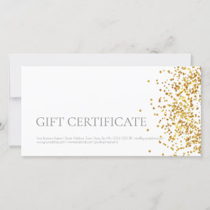 Luxus Design Geschenkgutschein Gold Sparkle Weiß Dankeskarte