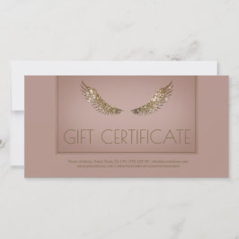 Luxus Design Lash Geschenkgutschein Golden Wings Dankeskarte