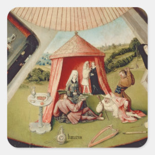 Luxus, Detail von der Tabelle der sieben Quadratischer Aufkleber