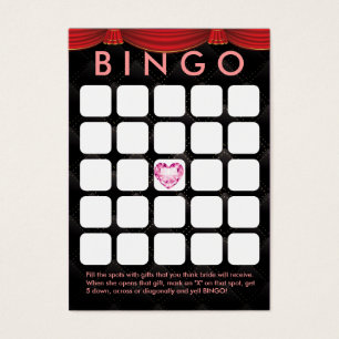 Luxus Diamond Heart Brautparty 5x5 Bingo Card