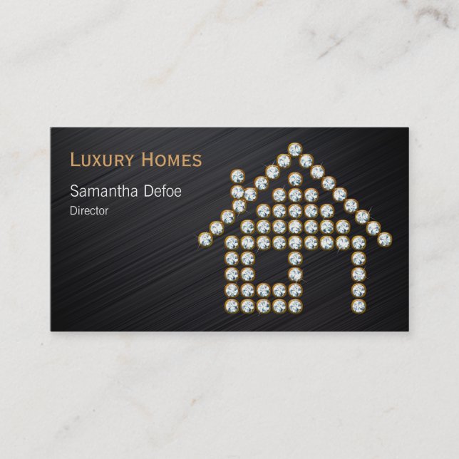 Luxus Diamond Zuhause| Berufliches reales Anwesen Visitenkarte (Vorderseite)