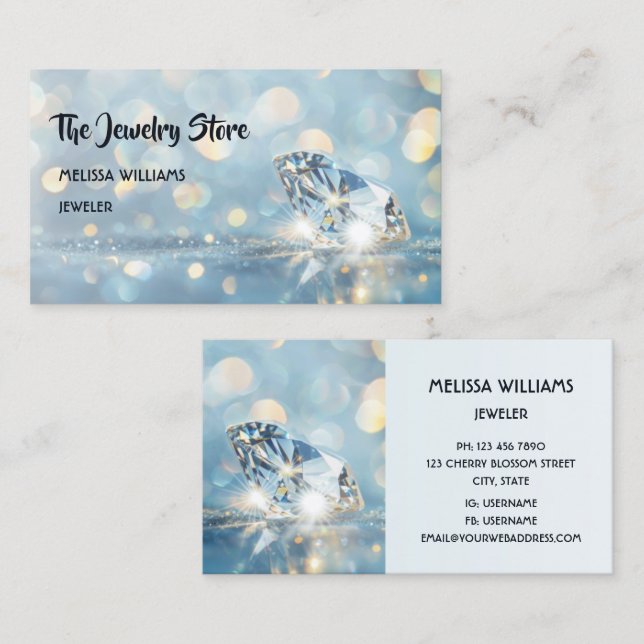 Luxus Diamonds Jeweler Juwelier Store Visitenkarte (Vorne/Hinten)