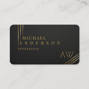 Luxus Dunkelgolden Monogram Beruflich Business Visitenkarte