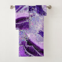 Luxus Edelstein Marmor Lila Glitter Achat