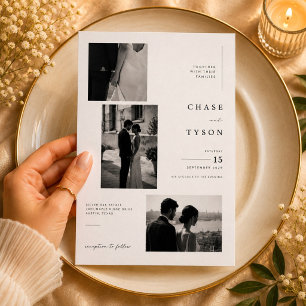 Luxus-Editorial-Foto-Collage-Hochzeit Einladung