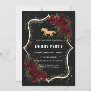 Luxus-Einladung zum Kentucky Derby in Schwarz und Einladung