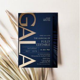 Luxus-Einladungskarte in Marineblau und Gold für G Einladung