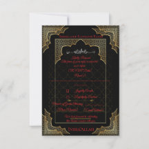 Luxus Einladungskarte in Schwarz und Gold für musl