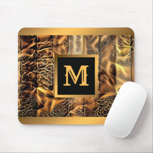 Luxus Einzigartiges Holz Gold Mit Monogramm Mousepad