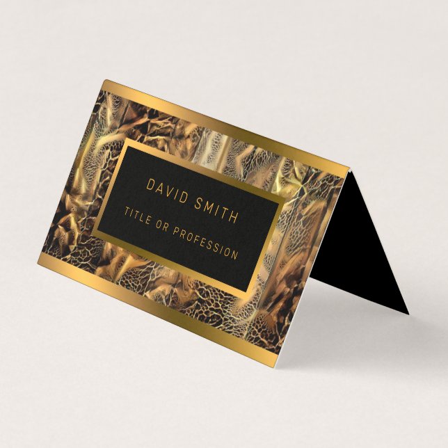 Luxus Einzigartiges Holz Gold Visitenkarten (Vorderseite)